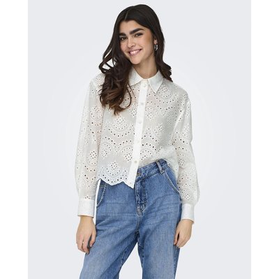 Chemisier court, broderies anglaises ONLY