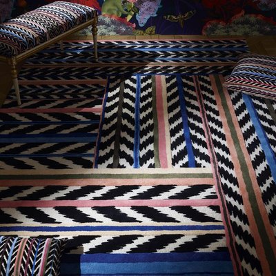 Tapis salon et chambre fait main en laine motif géométrique JAIPUR UN AMOUR DE TAPIS