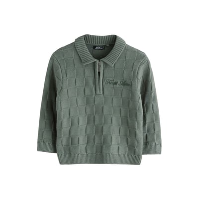 Polo en maille texturée à col zippé NEXT