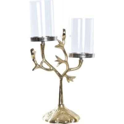 Bougeoir en aluminium motif oiseau RECOLLECTION