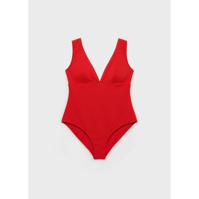 Maillot de bain côtelé à col en V MANGO