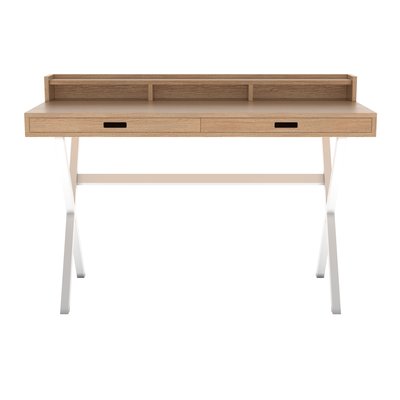 Bureau en chêne et métal coloré, HYPPOLITE HARTO