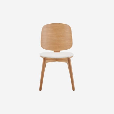 Lot de 2 chaises en tissu texturé et chêne massif HABITAT