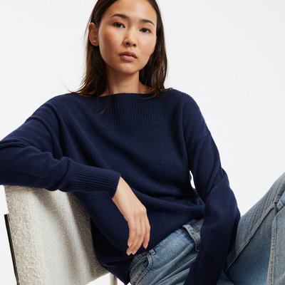 Pull encolure bateau en fine maille cachemire LA REDOUTE COLLECTIONS