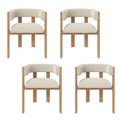Lot de 4 chaises de salle à manger modernes en tissu flanelle, ONDINE MEUBLES COSY