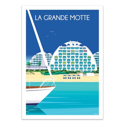 Affiche d’art 50 x 70 cm - La grande Motte - Raphael Delerue WALL EDITIONS