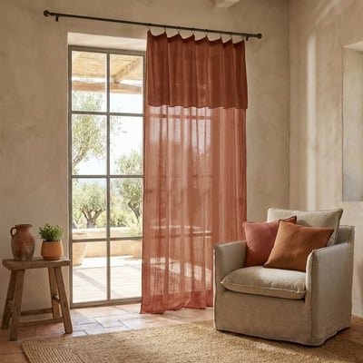 Rideau ajustable en 100% Gaze de Coton Terra EDEN