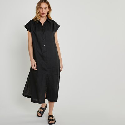 Robe-chemise longue en lin LA REDOUTE COLLECTIONS