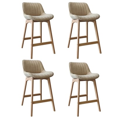 Lot de chaises de bar en chêne et tissu velours côtelé H65cm NORDEN MOB IN