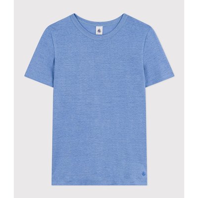 "Iconics" T-Shirt mit rundem Ausschnitt, Leinen-Jersey PETIT BATEAU