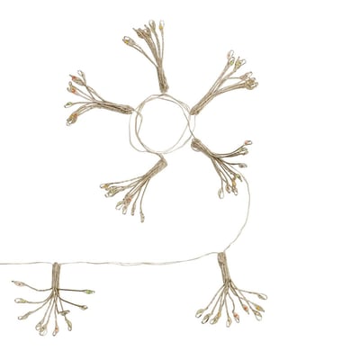 Guirlande lumineuse à pompons d'intérieur 1 m 100 LED blanc chaud fil cuivre à piles FEERIC LIGHTS & CHRISTMAS