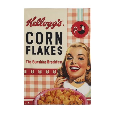 Torchon imprimé en coton, Corn Flakes KELLOGG'S COUCKE