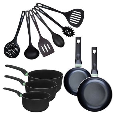 Batterie 2 poêles 16/20cm + 3 casseroles 16/18/20cm BRANDAO FACKELMANN