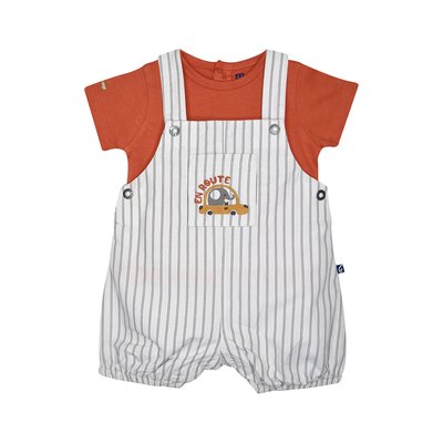 Tshirt salopette noël tisse teint court naissance SUCRE D'ORGE