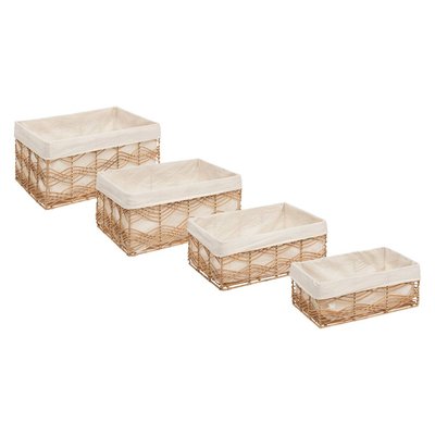 Lot de 4 cagettes rotin ROSY ATMOSPHERA