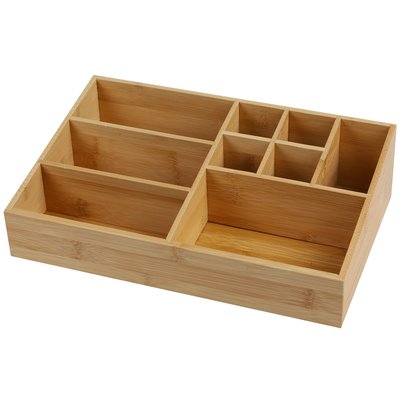 Organiseur rangement maquillage en bambou 9 compartiments WADIGA