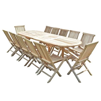 Salon de jardin en teck HENUA 10 chaises 2 fauteuils C ET L JARDIN