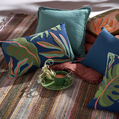 Joao Embroidered Rectangular Cushion Cover LA REDOUTE INTERIEURS
