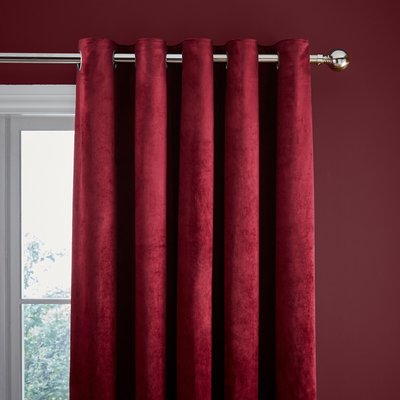 Kingsley Matt Velvet Lined Eyelet Curtains CATHERINE LANSFIELD