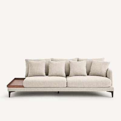 Demi-canapé avec plateau, en mélange texturé, MODERNISTE EMMANUEL GALLINA X AM.PM