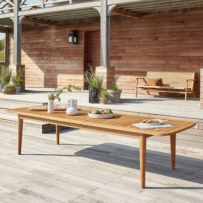 Salon de jardin en teck recyclé extensible 8/12 places  ESTHER BERAH GETAH