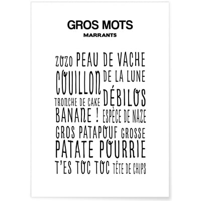 Affiche Gros Mots Marrants L'AFFICHERIE