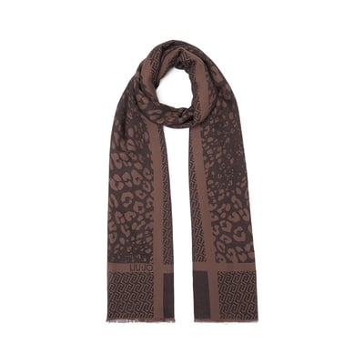 Étole jacquard imprimé animal avec logo LIU JO