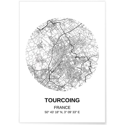 Affiche Carte Tourcoing L'AFFICHERIE