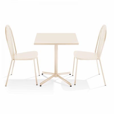Salon de jardin table et 2 chaises bistrot, PALAVAS OVIALA