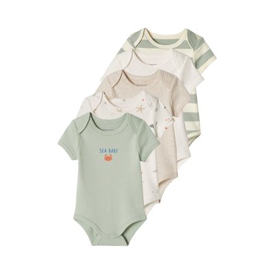 Lot de 5 bodies "plage" emmanchure américaine VERTBAUDET