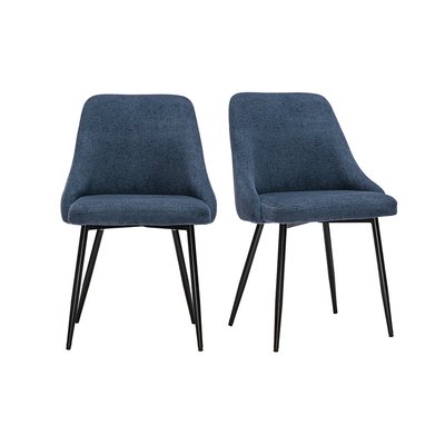 Chaises en tissu chenille terre brûlée et métal noir (lot de 2) HASTA MILIBOO