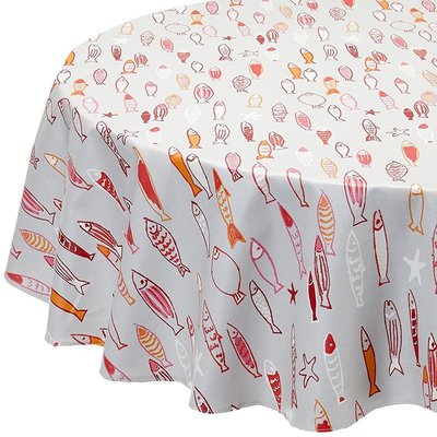 Nappe enduite ronde ou ovale POISSONS FLEUR DE SOLEIL