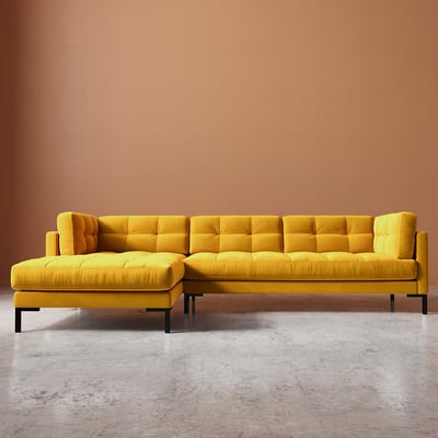 Landau Easy Velvet Corner Chaise Sofa SWOON