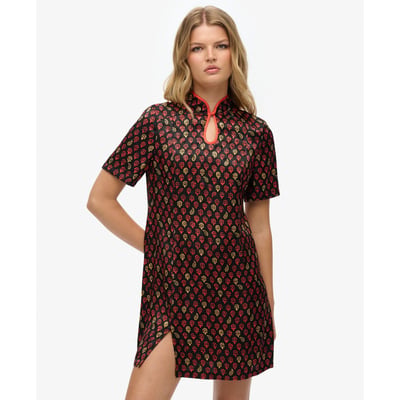 Robe courte en jacquard à col Mao SUPERDRY