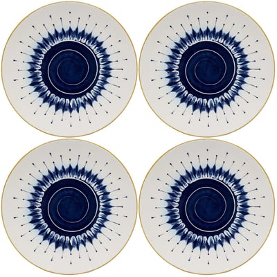 Lot de 4 assiettes à dessert en porcelaine, DALIA KARE DESIGN