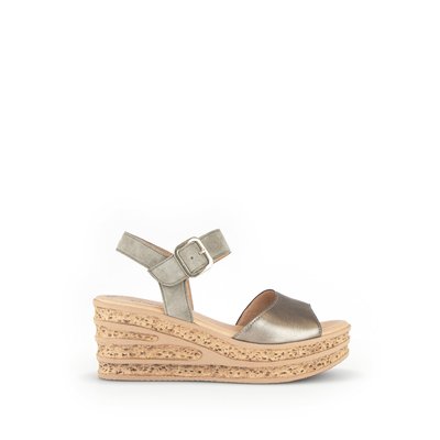 Sandales en cuir à talon compensé GABOR
