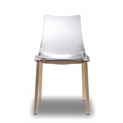 Chaise transparente design avec pieds bois - NATURAL ZEBRA SCAB DESIGN