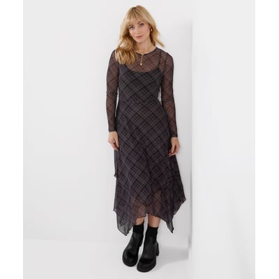 Robe en Mesh à Carreaux et Ourlet Plongeant Roxy JOE BROWNS