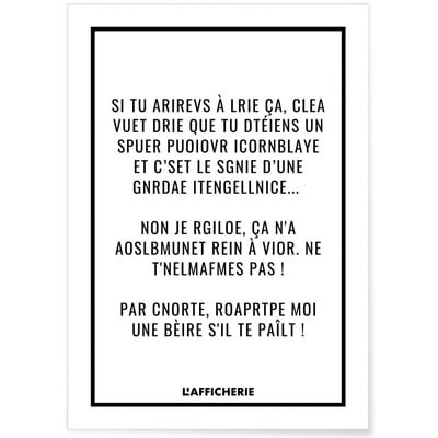Affiche Pouvoir incroyable L'AFFICHERIE