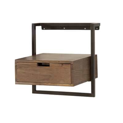 Table de chevet suspendue bois brun 1 tiroir NAKO PIER IMPORT