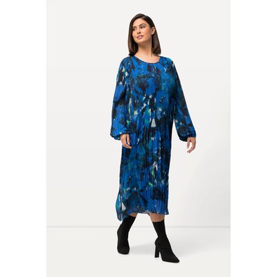 Robe plissée. Imprimé à feuilles. Décolleté ULLA POPKEN