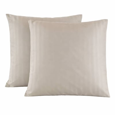 Lot de 2 taies d'oreillers coton bandes satin MIRAGE LINANDELLE