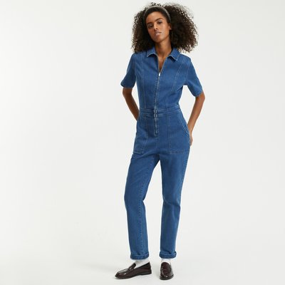 Denim jumpsuit kort La Redoute