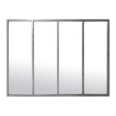 Miroir industriel 4 bandes zinc 90x120cm EMDE