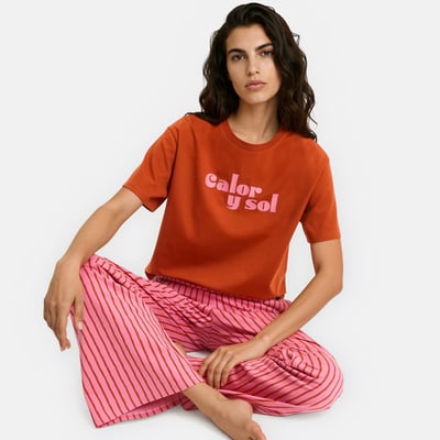 Pyjama van katoenjersey, korte mouwen LA REDOUTE COLLECTIONS