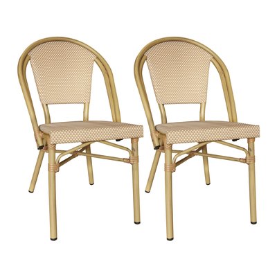 Lot de 2 chaises d'extérieur avec structure aluminium, AMALFI NOW'S HOME