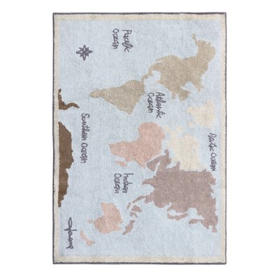 Tapis Rectangulaire en coton Carte du monde BACK-TO-SCHOOL LORENA CANALS