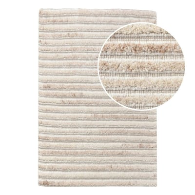 Tapis d'entrée intérieur beige ivoire tufté FEZ PIER IMPORT