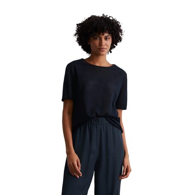 Pull à manches courtes loose en mélange de coton bio MARC O'POLO