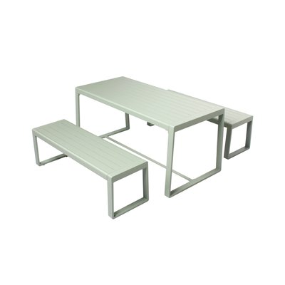 Ensemble table et 2 bancs aluminium RIO WILSA GARDEN